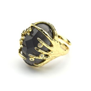 Кольцо с кошачьим глазом из ювелирного сплава цвет сливовый (иск.)