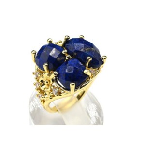 Кольцо из ювелирного сплава с лазуритом Афганским