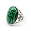 Кольцо из малахита овал 21*28мм (иск.) Кольцо из малахита овал 21*28мм (иск.)