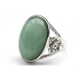  Кольцо кварц (цвет нефрит) овал 21*27мм