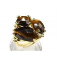 Кольцо из ювелирного сплава с тигровым глазом