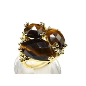 Кольцо из ювелирного сплава с тигровым глазом