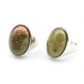 Кольцо унакит овал 21*28мм
