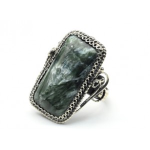 Кольцо серафинит " Прямоугольник " 17*28мм