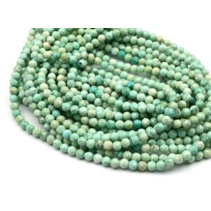 Бусины из бирюзы (иск.) шарик гр.4мм, 39см, 100 бусин
