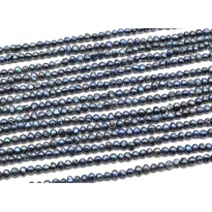 Бусины из жемчуга шарик 4,5мм цв.черный, 36см, 90 бусин