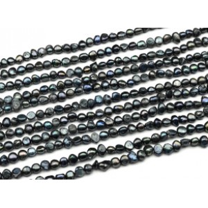 Бусины из жемчуга галтовка 7*7мм цв.черный, 34см, 52 бусины