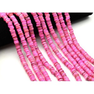 Бусины из перламутра тонированного диски 8мм цв.розовый, 40см, 195 бусин