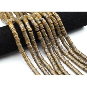 Бусины из перламутра тонированного диски 8мм цв.шоколадный, 38см, 180 бусин