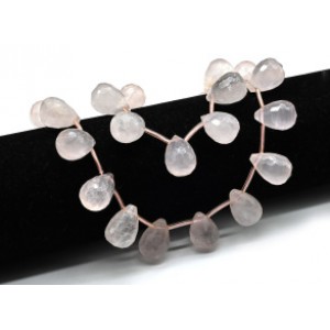 Бусины из розового кварца капля гр.13*18мм, 41,5см, 22 бусины