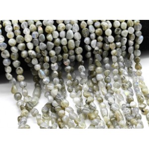 Бусины из лабрадора галтовка 5*8мм, 39см, 56 бусин