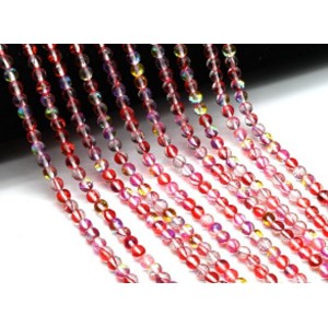 Опал синтетический бусины шарик гр.6мм цв.красный, 35,5см, 65 бусин (иск.)