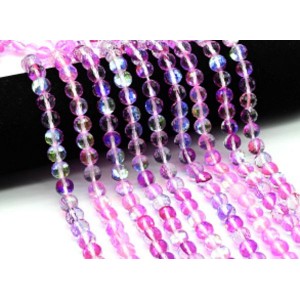 Опал синтетический бусины шарик гр.10мм цв.пурпурный, 37см, 40 бусин (иск.)