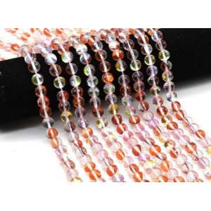 Опал синтетический бусины шарик гр.10мм цв.оранжевый, 37см, 40 бусин (иск.)