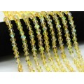 Опал синтетический бусины многогранник 7*7мм цв.желтый, 33,5см, 49 бусин (иск.)