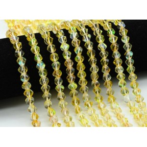 Опал синтетический бусины многогранник 7*7мм цв.желтый, 33,5см, 49 бусин (иск.)