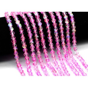 Опал синтетический бусины многогранник 5*5мм цв.фуксия, 36см, 65 бусин (иск.)