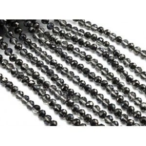 Бусины из циркона шарик гр.8мм цв.дымчатый, 40см, 57 бусин (иск.)