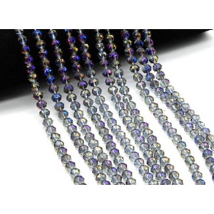 Бусины из циркона шарик гр.8мм цв.фиолетовый хамелеон, 40см, 57 бусин (иск.)