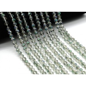 Бусины из циркона шарик гр.8мм цв.зеленый хамелеон, 40см, 57 бусин (иск.)
