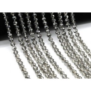 Бусины из циркона шарик гр.8мм цв.серебристый, 40см, 58 бусин (иск.)