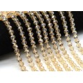 Бусины из циркона шарик гр.8мм цв.кремовый, 40см, 57 бусин (иск.)