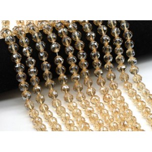 Бусины из циркона шарик гр.10мм цв.кремовый, 40см, 42 бусины (иск.)