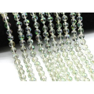 Бусины из циркона шарик гр.10мм цв.зеленый хамелеон, 39см, 41 бусина (иск.)