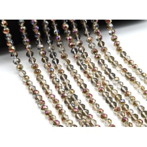 Бусины из циркона шарик гр.8мм цв.хамелеон, 40см, 57 бусин (иск.)