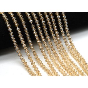 Бусины из циркона шарик гр.6мм цв.кремовый, 40см, 83 бусины (иск.)