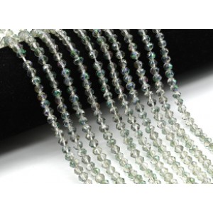 Бусины из циркона шарик гр.6мм цв.зеленый хамелеон, 39,5см, 82 бусины (иск.)