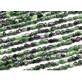 Бусины из цоизита (нат.) галтовка 5*8мм, 39см, 53 бусины