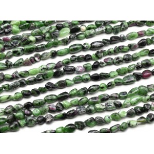 Бусины из цоизита (нат.) галтовка 5*8мм, 39см, 53 бусины