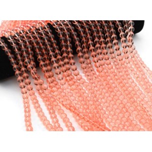 Бусины из стекла шарик 8мм цв.оранжевый, 37см, 51 бусина (иск.)