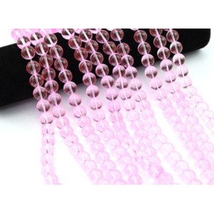 Бусины из стекла шарик 12мм цв.розовый яркий, 38см, 33 бусины (иск.)