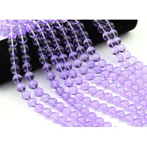 Бусины из стекла шарик 12мм цв.фиолетовый, 38см, 33 бусины (иск.)
