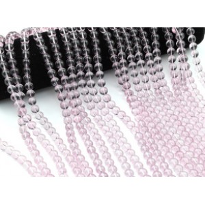 Бусины из стекла шарик 8мм цв.сиреневый, 37см, 49 бусин (иск.)