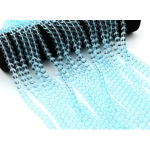 Бусины из стекла шарик 8мм цв.голубой, 37см, 51 бусина (иск.)