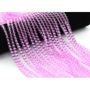 Бусины из стекла шарик 6мм цв.фуксия, 38см, 68 бусин (иск.)