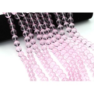 Бусины из стекла шарик 12мм цв.розовый, 38см, 33 бусины (иск.)