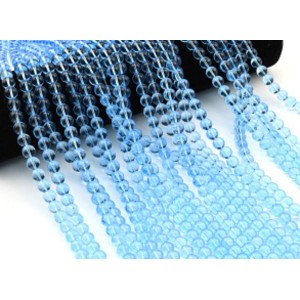 Бусины из стекла шарик 8мм цв.синий, 37см, 51 бусина (иск.)