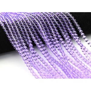 Бусины из стекла шарик 6мм цв.фиолетовый, 38см, 68 бусин (иск.)