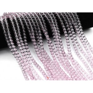 Бусины из стекла шарик 6мм цв.сиреневый, 38см, 68 бусин (иск.)