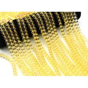 Бусины из стекла шарик 8мм цв.желтый, 37см, 49 бусин (иск.)