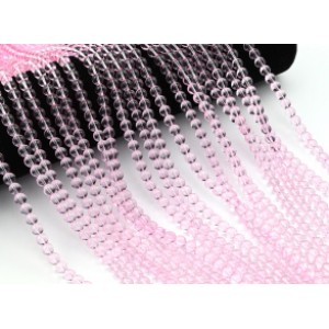 Бусины из стекла шарик 6мм цв.розовый, 38см, 68 бусин (иск.)