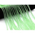 Бусины из стекла шарик 6мм цв.зеленый, 38см, 68 бусин (иск.)