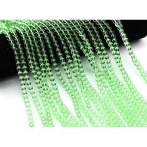 Бусины из стекла шарик 6мм цв.зеленый, 38см, 68 бусин (иск.)