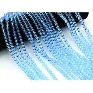 Бусины из стекла шарик 6мм цв.синий, 38см, 68 бусин (иск.)