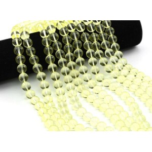 Бусины из стекла шарик 12мм цв.лимонный, 38см, 33 бусины (иск.)