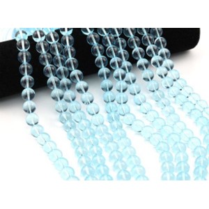 Бусины из стекла шарик 12мм цв.голубой, 37см, 32 бусины (иск.)